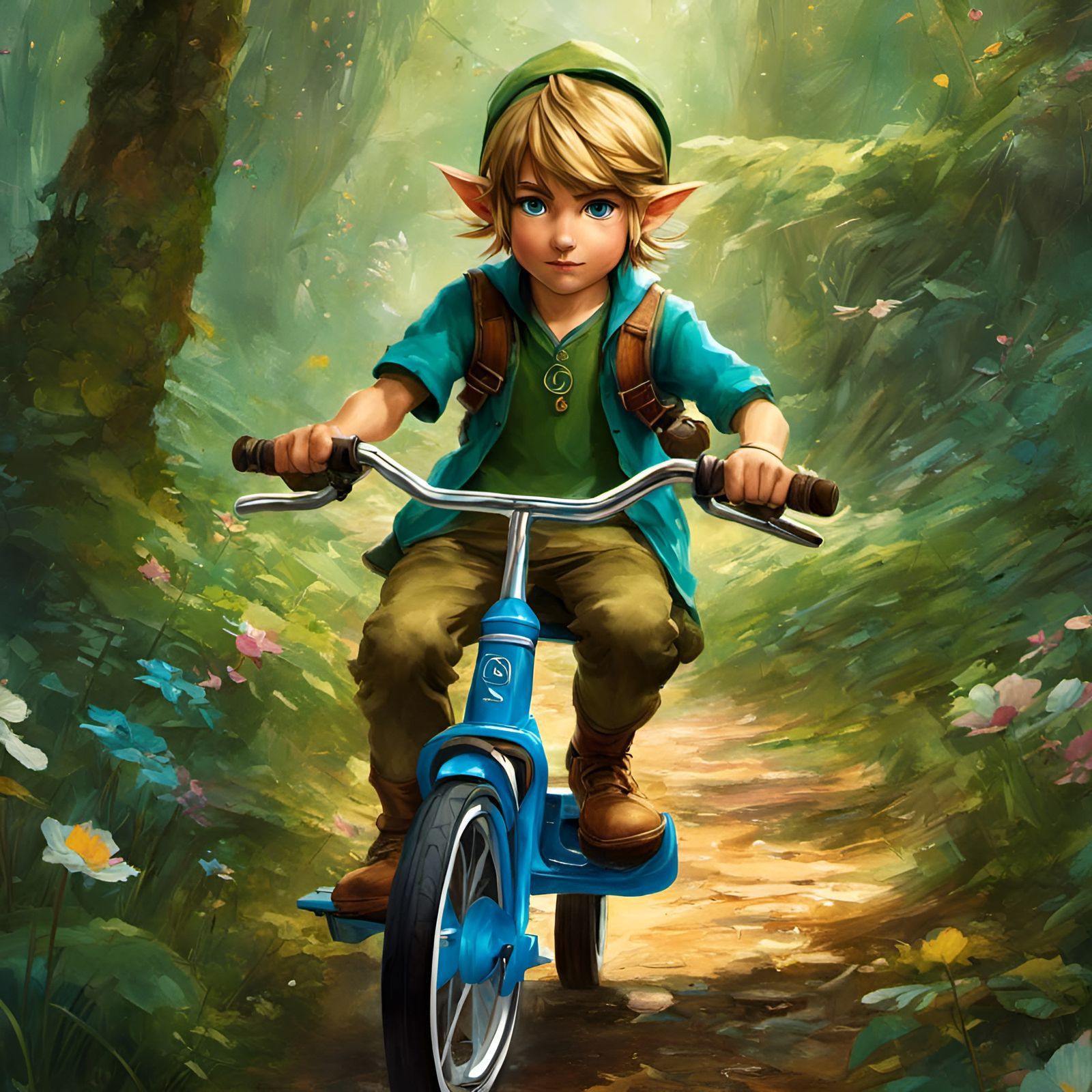 Link on Tricycle in Whimsical Fantasy Portrait