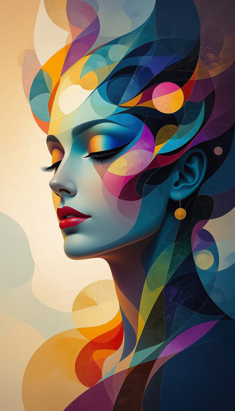 Abstract Mobile Wallpaper in Maximalist Style