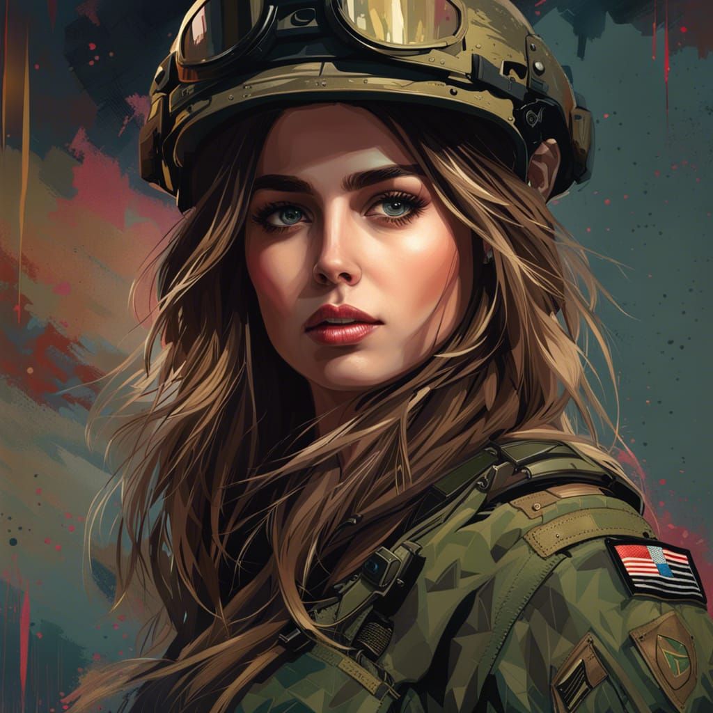 Portrait of a Woman in Army Uniform