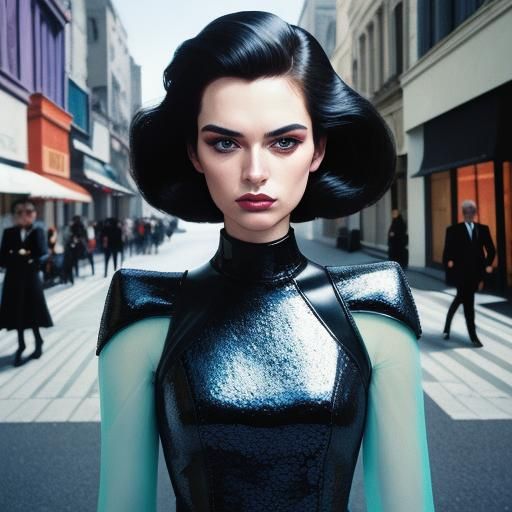 Fashion Model in Pop Art Cinematic Portrait