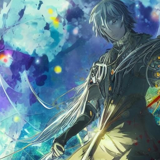 Moonlit Anime Character in Digital Ink Art