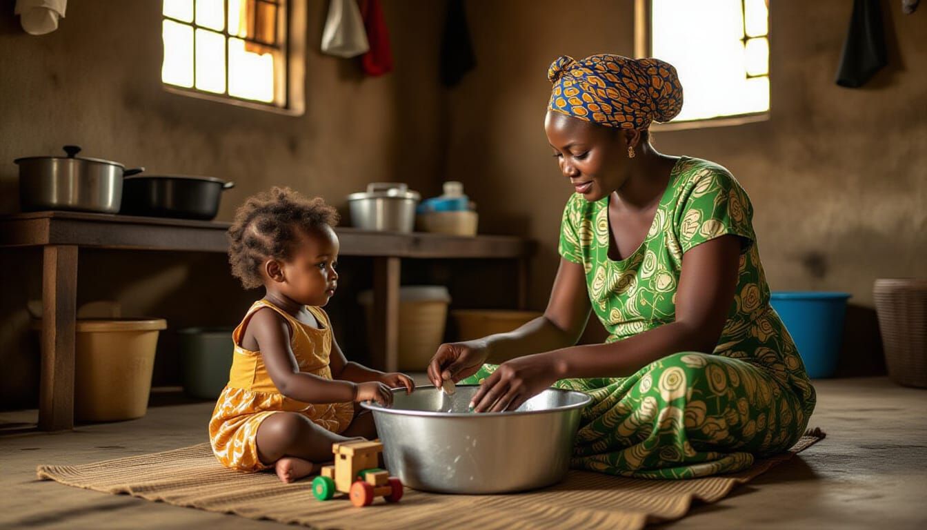 Mother and Child in Humble Abuja Home