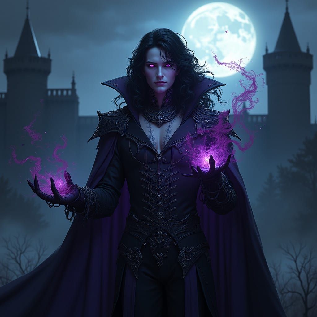 Ethereal Vampire Lord in Victorian Gothic Attire