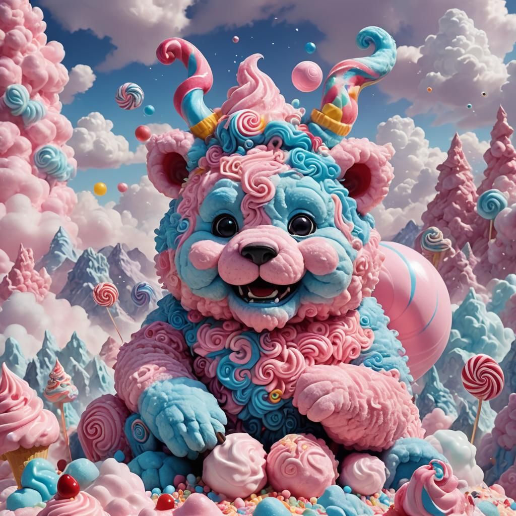 Candy Creature in Sugary Dreamscape