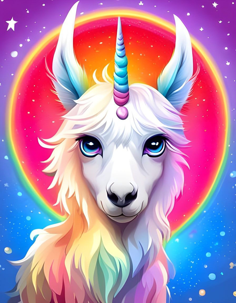 A cute unicorn llama