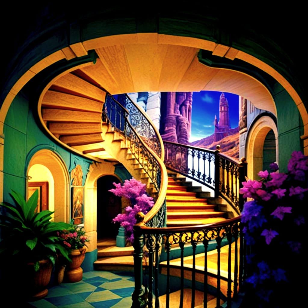 Epic Masterpiece of Giant's Staircase in Photorealistic Styl...