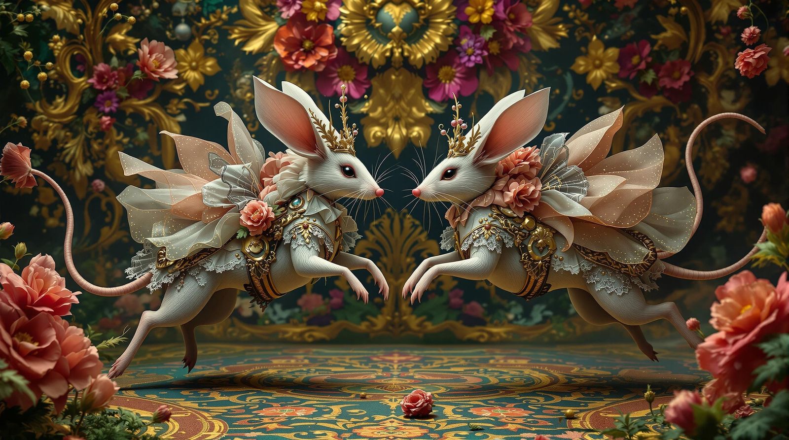 Elegant Poppy Ladies in Whimsical, Victorian-Style Battle