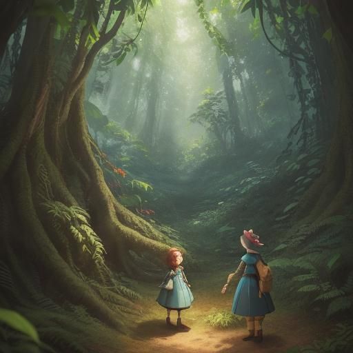 Low-Poly Little People in Lush Forest Clearing