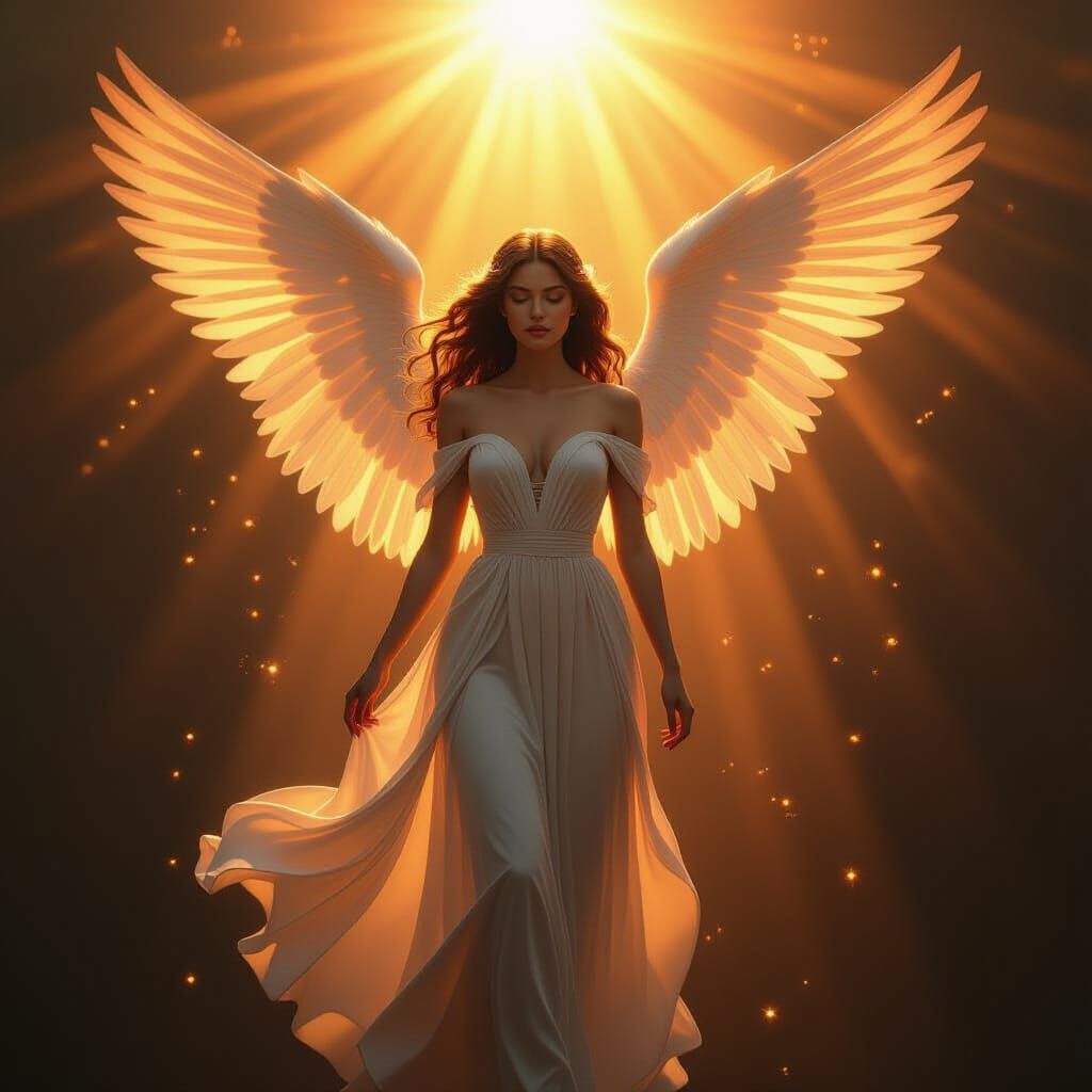 Angel of Light in Golden Hour Glow