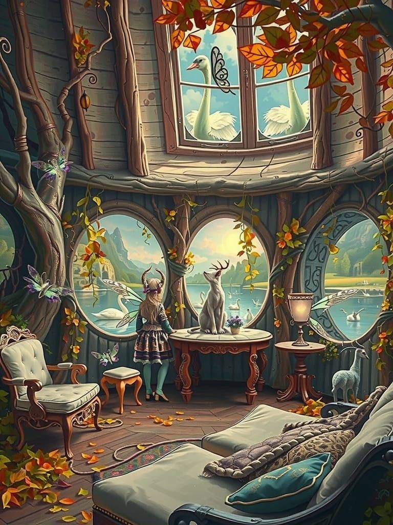 Two mystical fairy children with delicate, translucent wings...