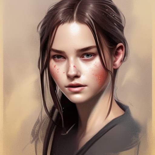 Portrait of Cedric Diggory's Sister in Art Nouveau Style