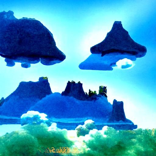 Ethereal Sky Islands: An AI Interpretation