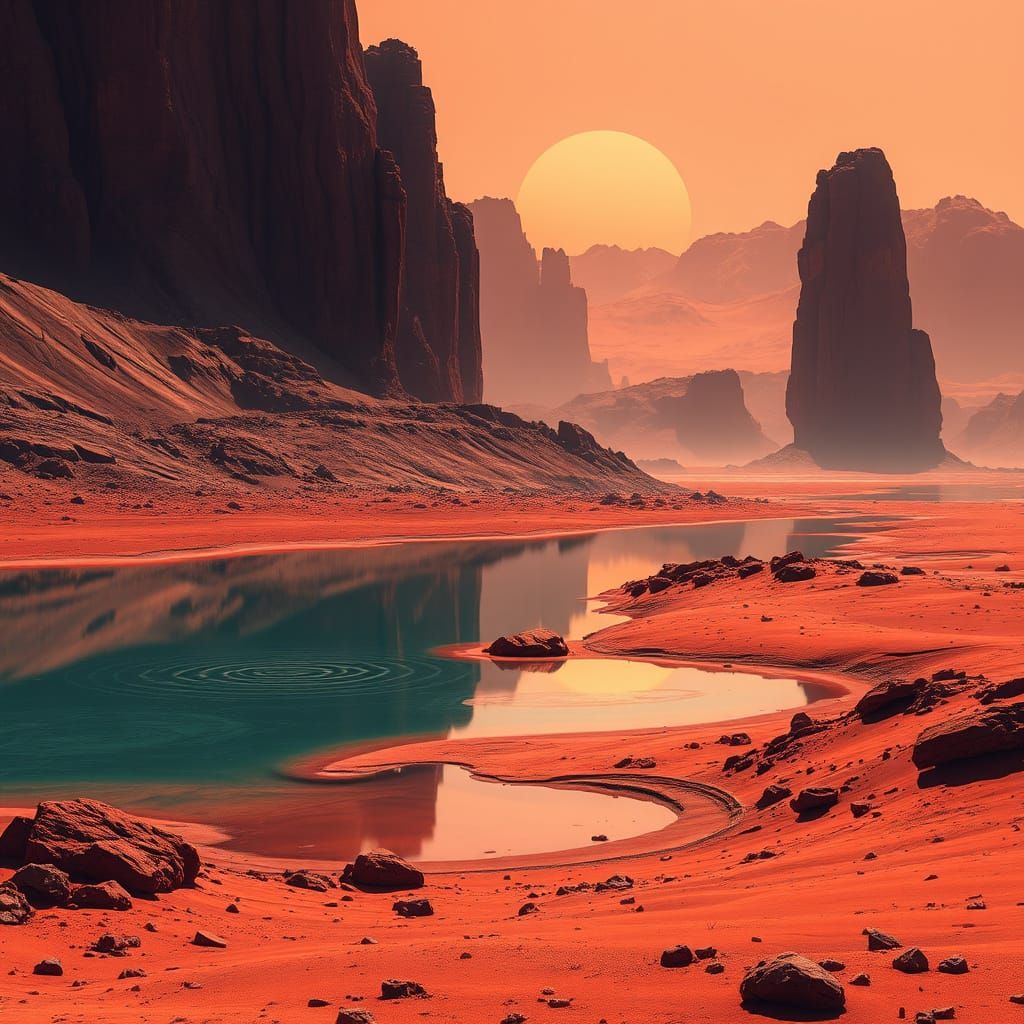 Futuristic Martian Oasis