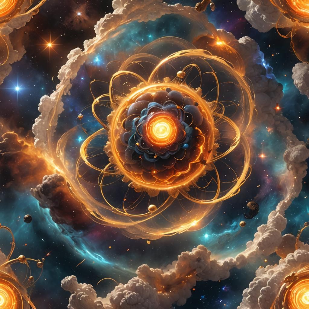 Energetic Atom Radiating in Deep Space, 3D Anime Art