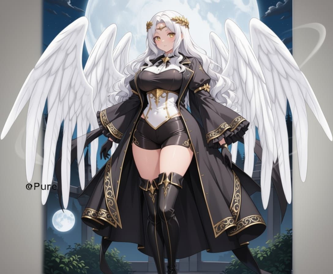 Angel Gabriel With Moon and Gothic Attire