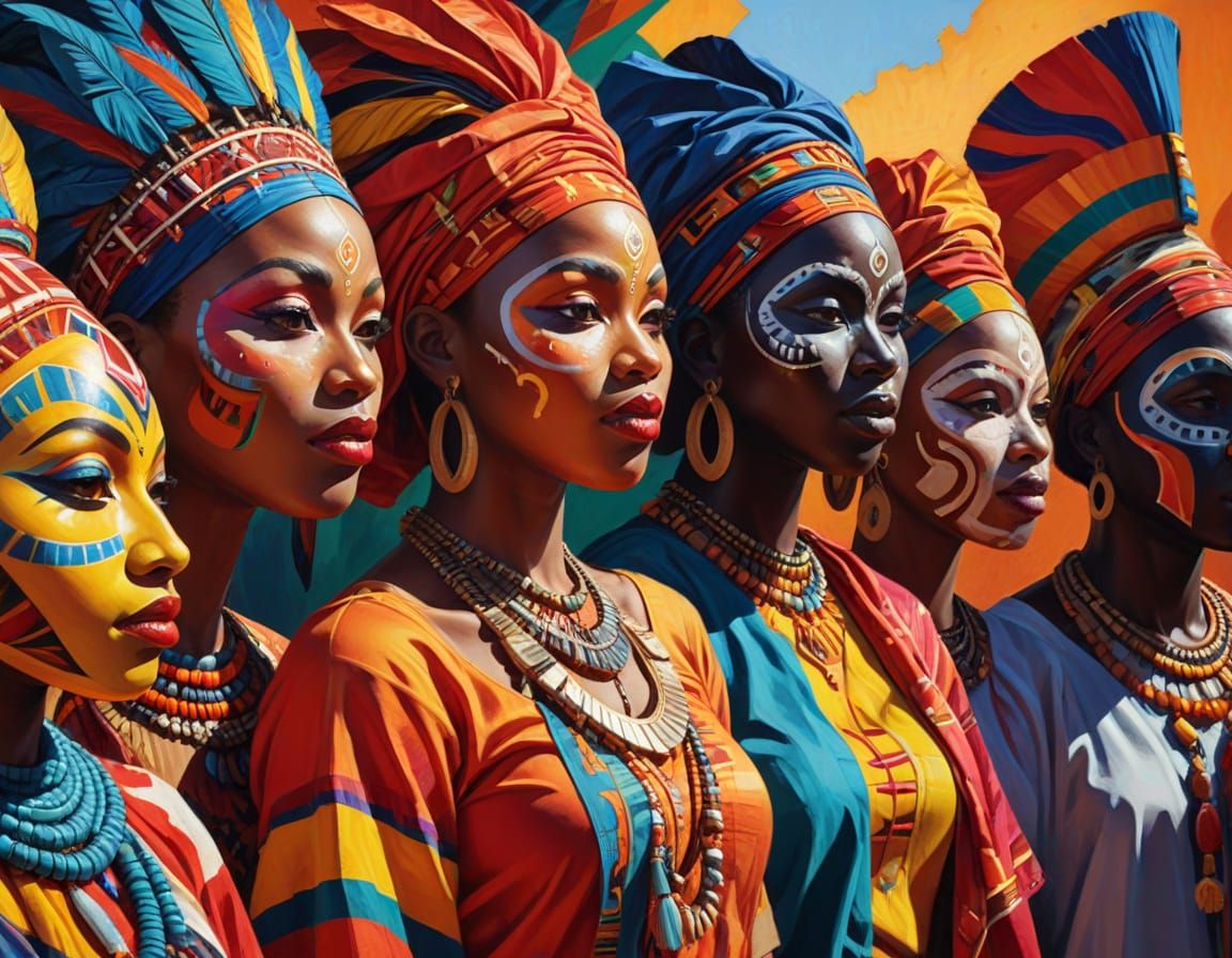 Vibrant Cultural Gathering in Fauvist Expressionism