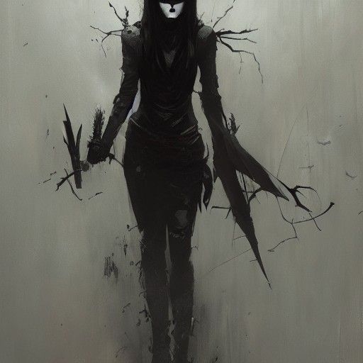 Sinister Goth Figure in Dark Style