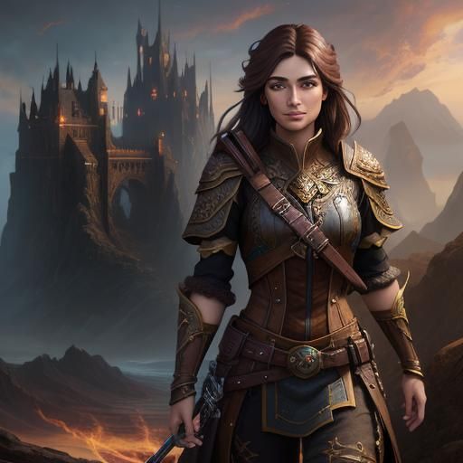 Two Brown-Haired Girls: Detailed Fantasy Concept Art