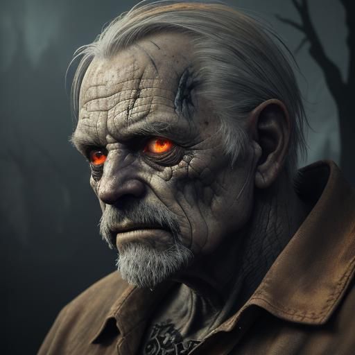 Decaying Old Man in Dark Fantasy Concept Art