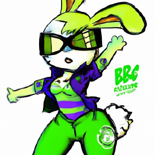 Female Rabbit Green Lantern in Furry Cosmic Suit