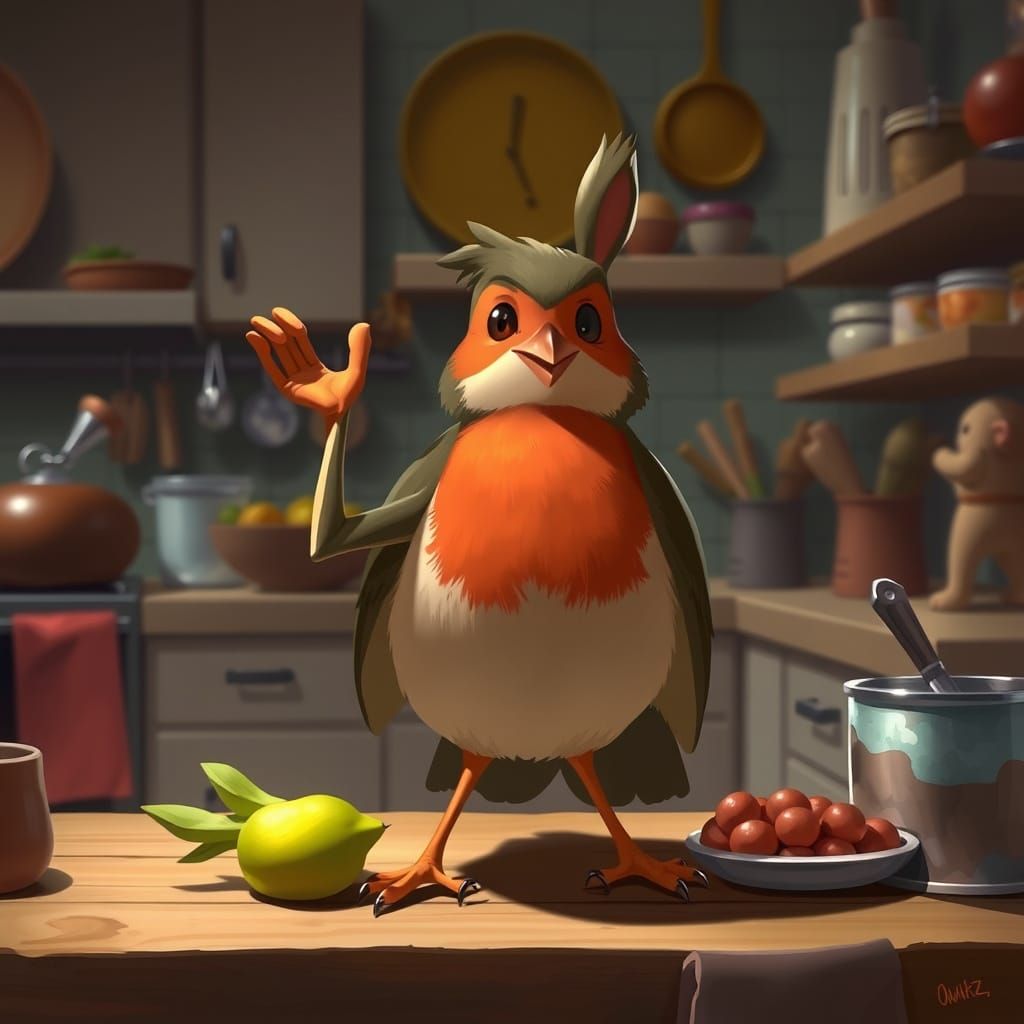 Proud Robin in Kitchen: Artstation Concept Art