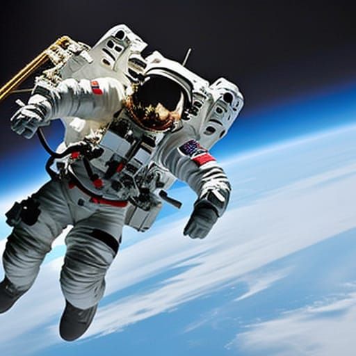 Astronaut Floating in Deep Space