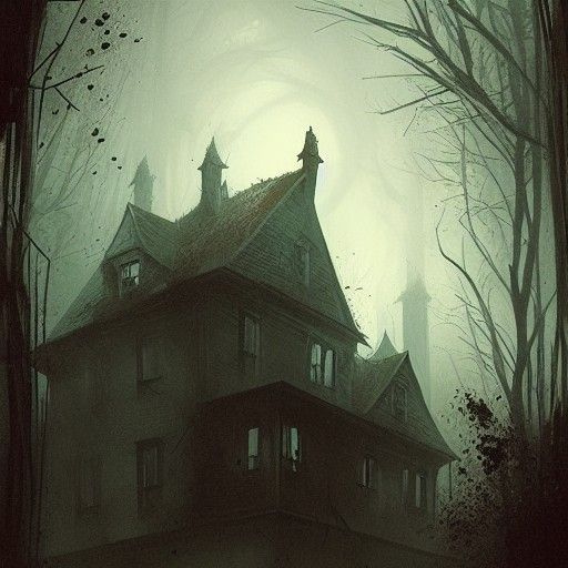 Sinister Haunted House in Fantasy Style