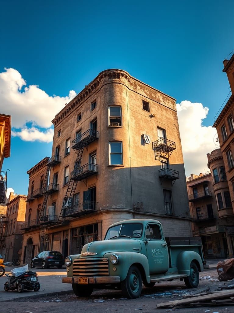 Weathered Slum Landscape in Hyperrealistic Style