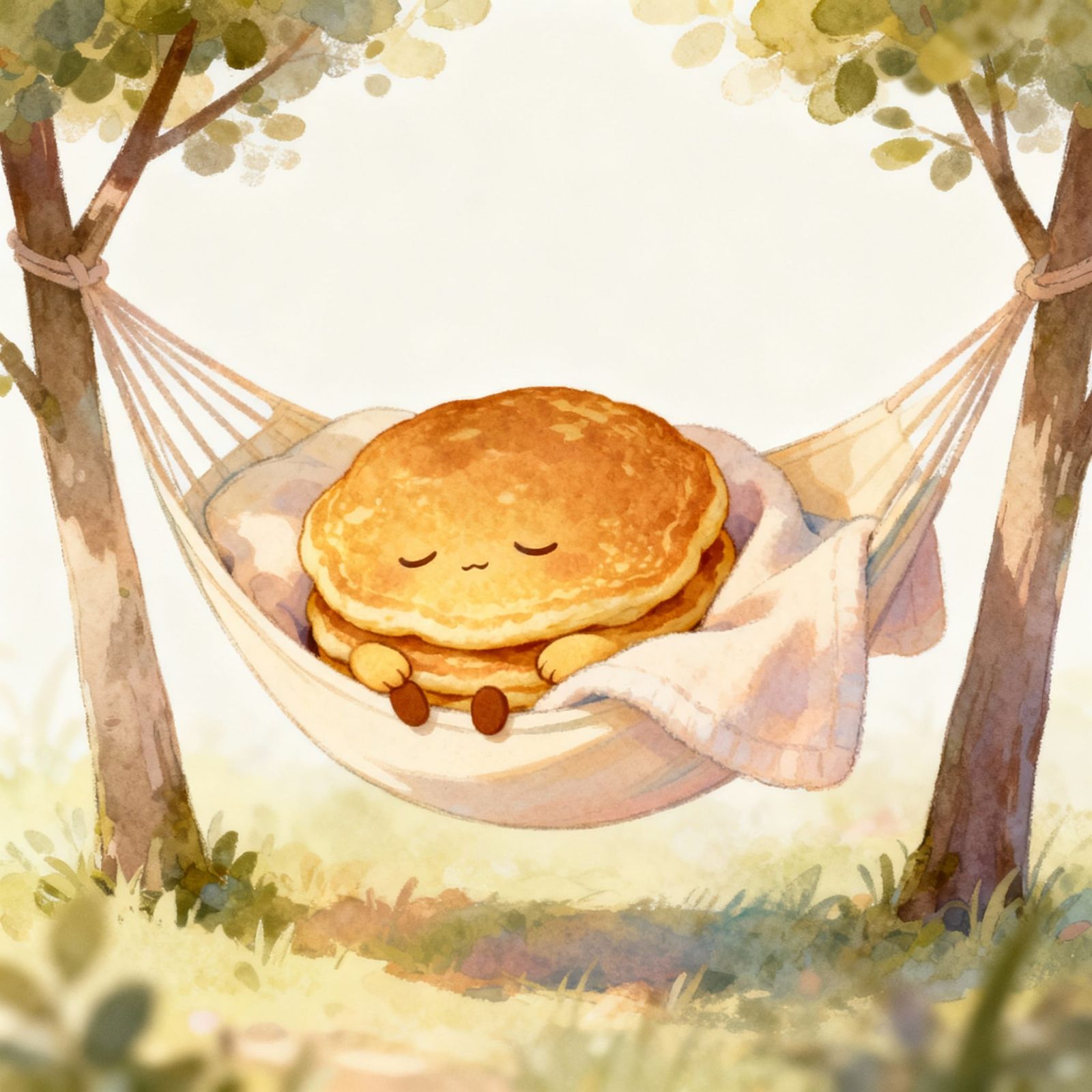 Cute Pancake Creature Napping in a Hammock