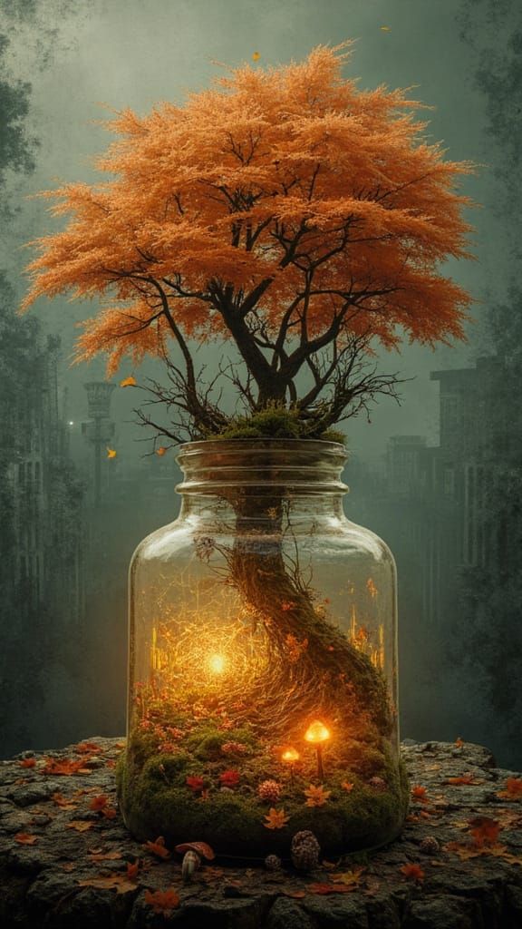 Cosmic Dread: Mutated Portrait in Analog Horror Style