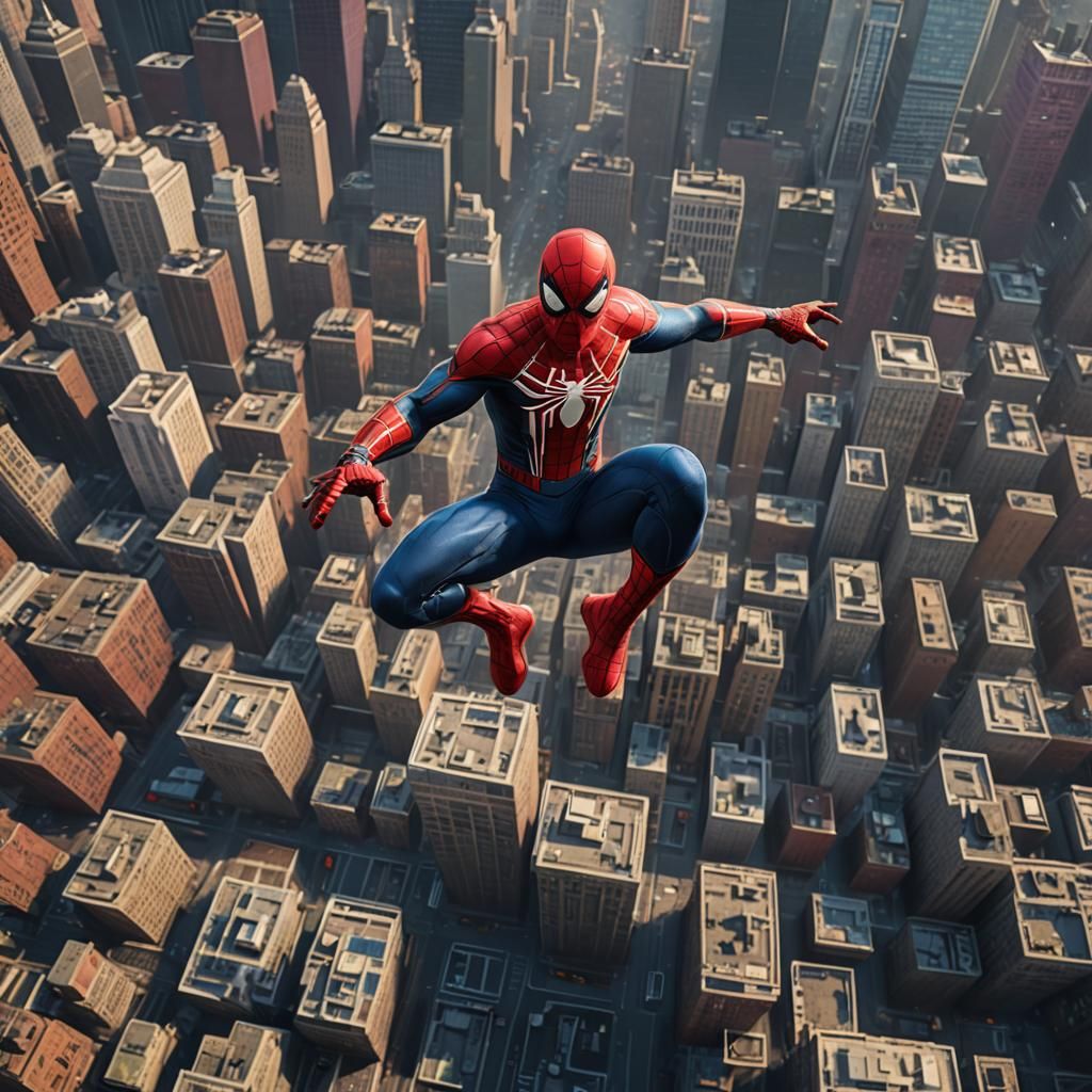 Detailed Spider-Man Matte Painting in 8K