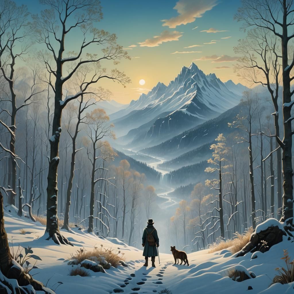 Mystical Forest Traveler: Henri Rousseau-Inspired Fantasy Ar...