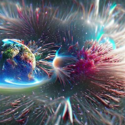 Holographic Earth Explosion in 8K 3D