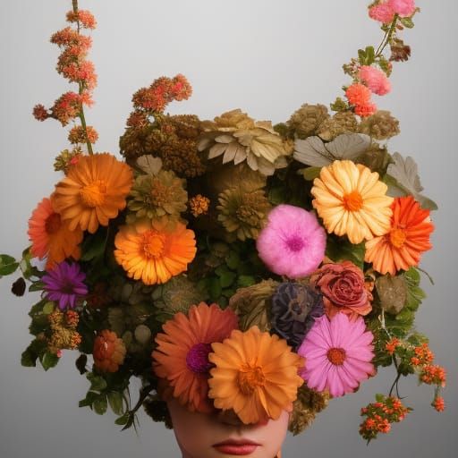 Colorful Wooden Flowers in Hyperdetailed Digital Art