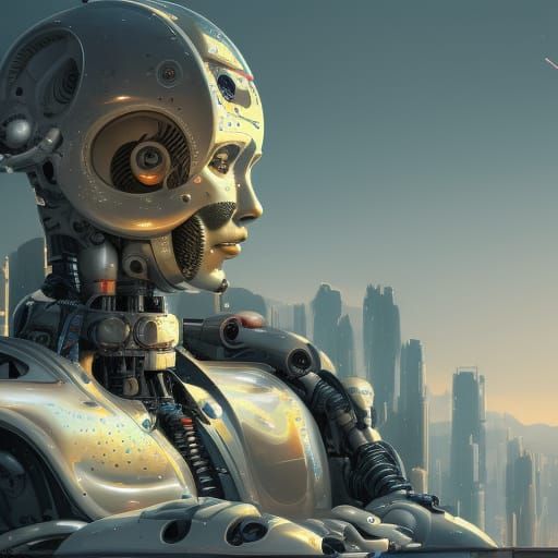 Humanoid Robot Maintenance: Detailed Matte Painting