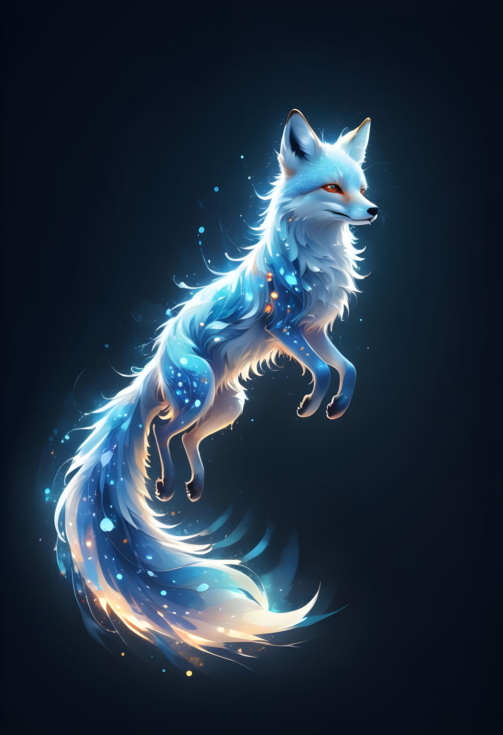 Ethereal Fox Patronus in Shimmering Light