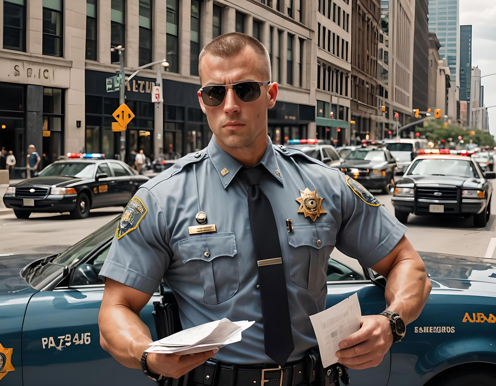 Highway Patrolman on Chicago Streets