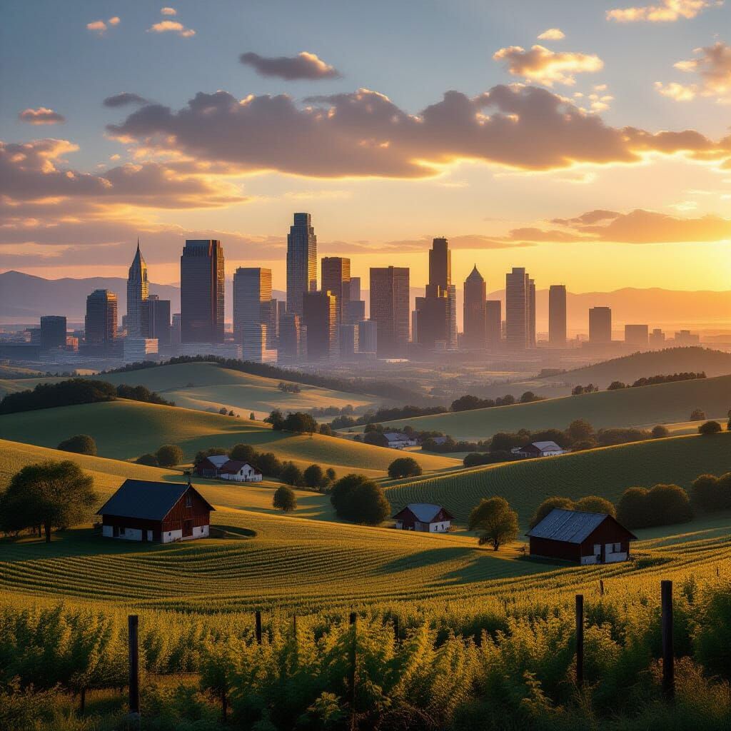 City Meets Countryside: Dramatic Cinematic Metropolis vs Rur...