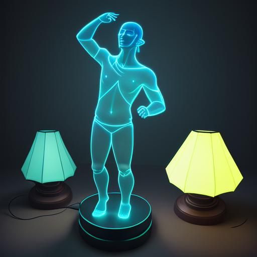 Luminescent Holographic Lamp Avatar in 3D