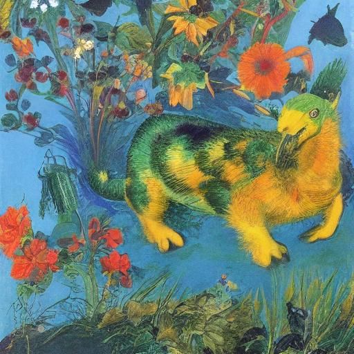 Mythical Creature's Song: Naive Expressionist Art