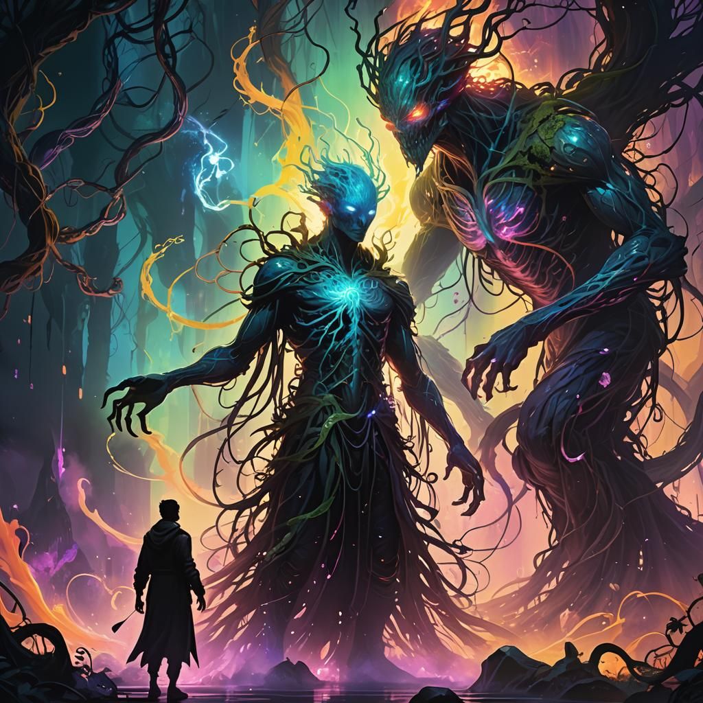 Mystical Realm: Spectral Creature Summoning in Concept Art