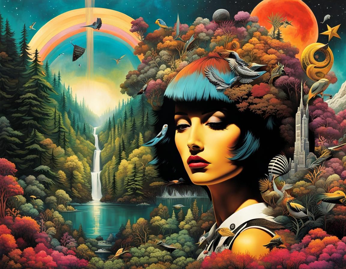 Surreal landscape collage