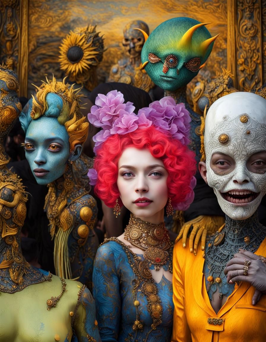 Hyperrealistic Aliens in Subdued, Magical Lighting