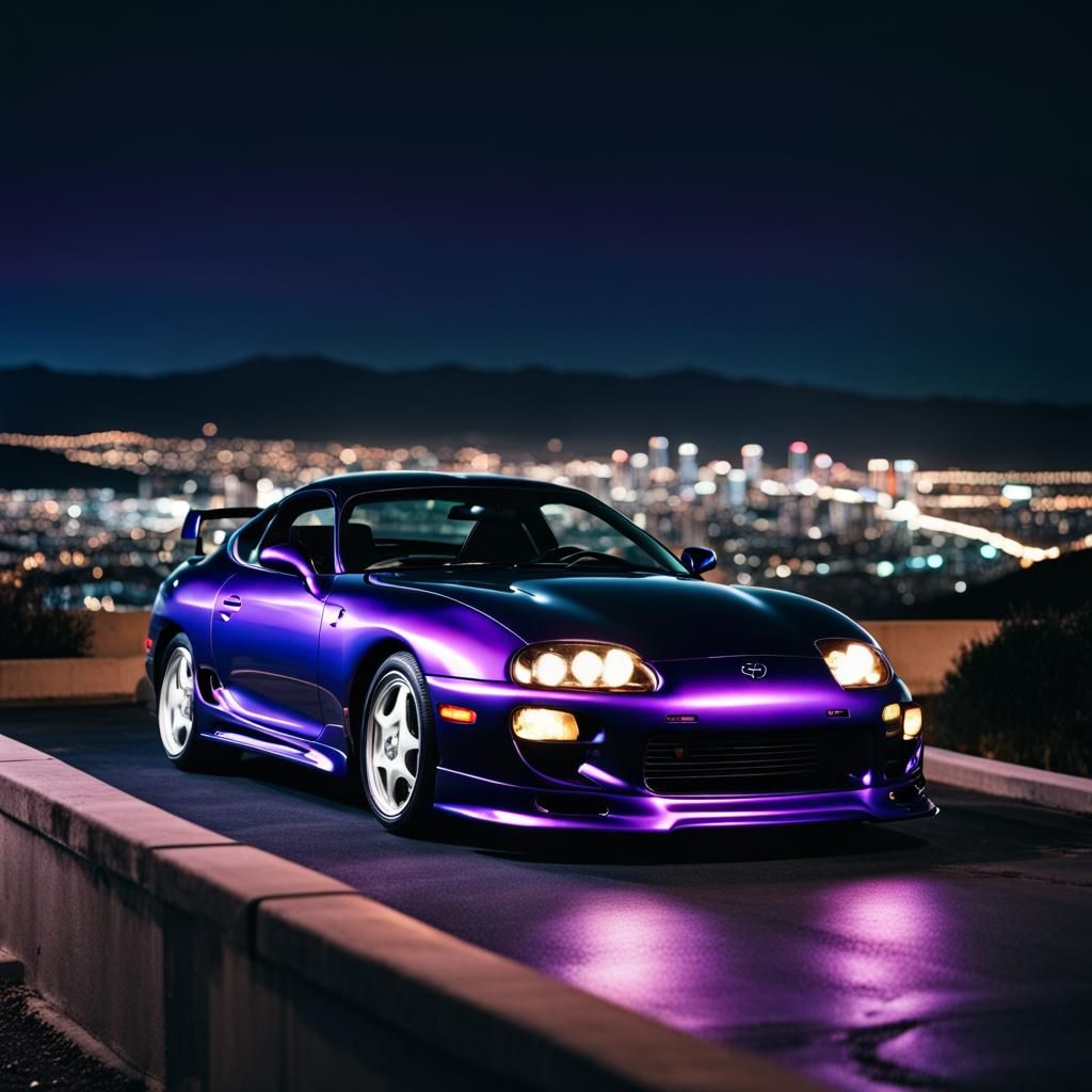 1996 Toyota Supra at Night: Cinematic View