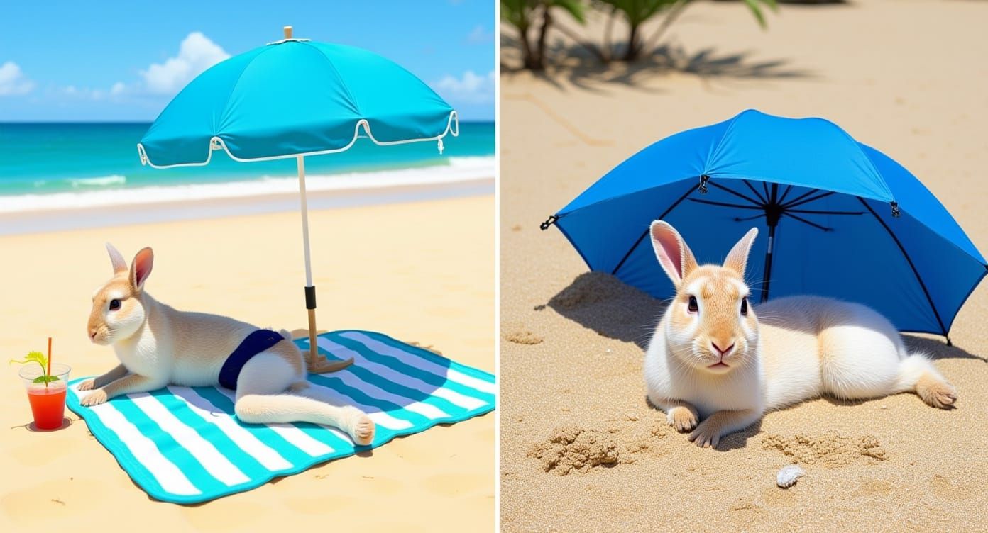 Dream Beach vs Reality: A Rabbit's Vacation