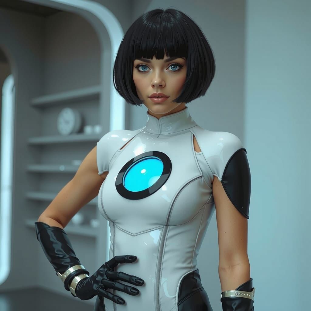 Cyberpunk Woman with Cybernetic Details in Sci-Fi Style