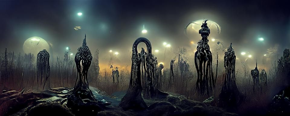 Nightmarish Landscape by Lovecraft, Giger and Whelan