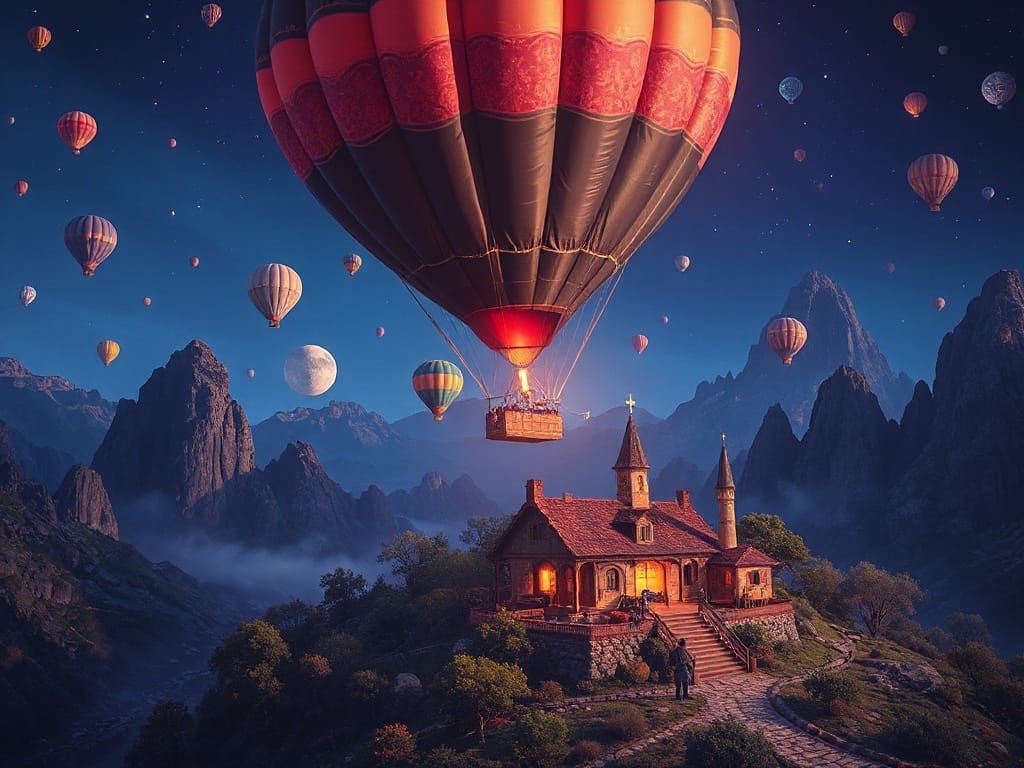 Village Flies Away in Psychedelic Matrix World