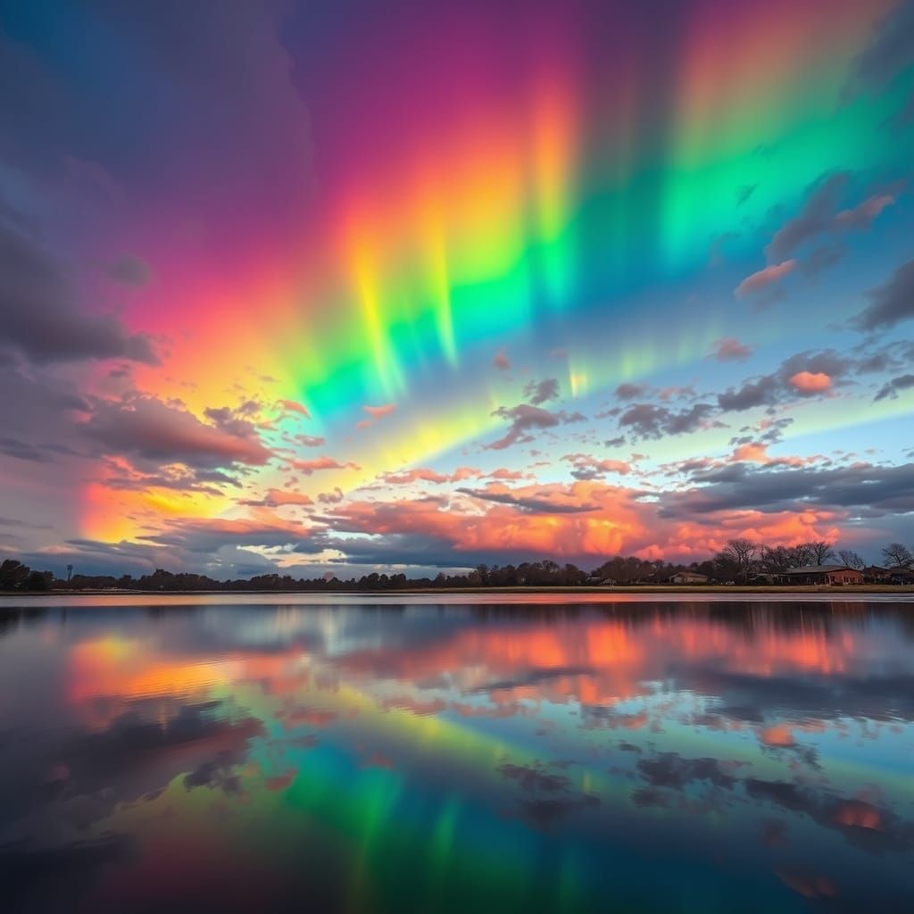 Vibrant Rainbows Dance in Hyperrealistic Skies