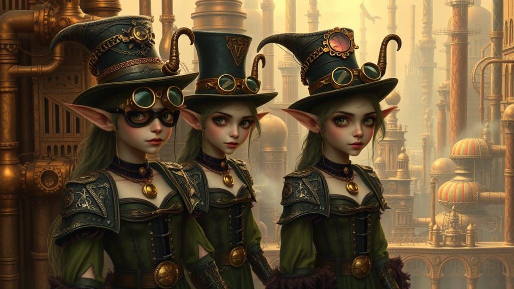 Steampunk Elves in a Metropolis